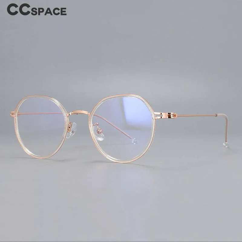 CCspace Unisex Full Rim Irregular Round Tr 90 Titanium Eyeglasses 53262