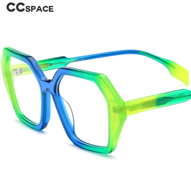 CCspace Unisex Full Rim Irregular Square Acetate Eyeglasses 55662