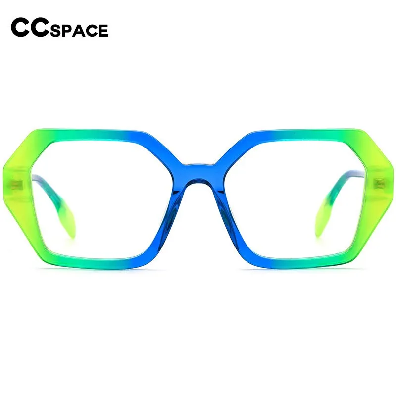 CCspace Unisex Full Rim Irregular Square Acetate Eyeglasses 55662