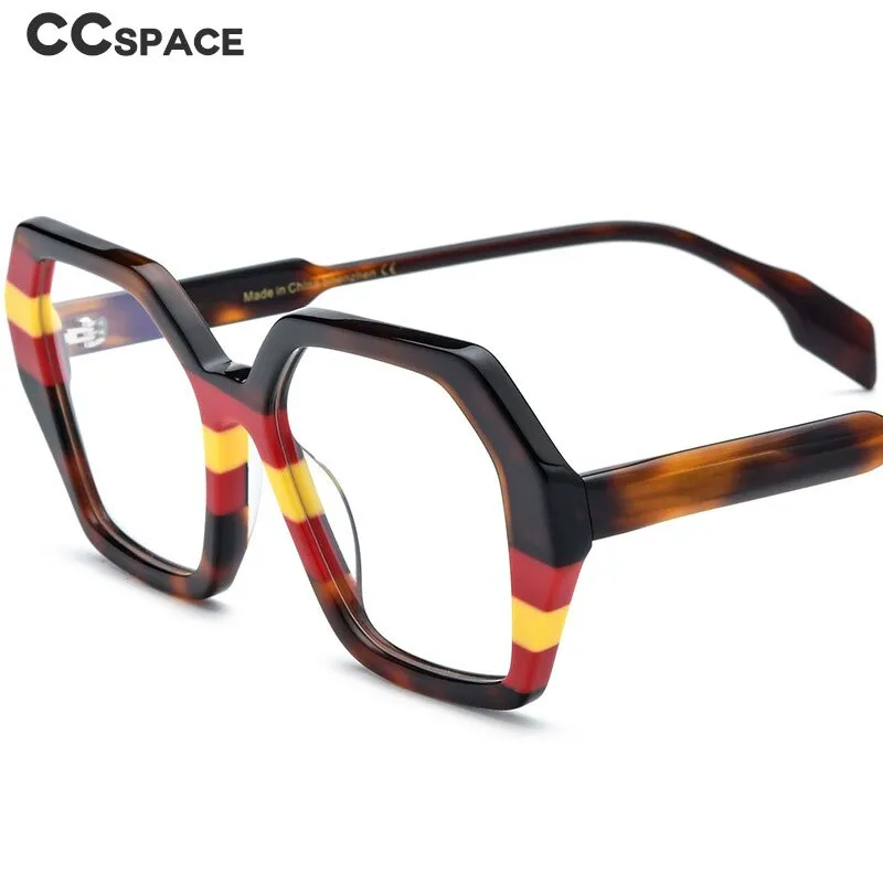 CCspace Unisex Full Rim Irregular Square Acetate Eyeglasses 55662