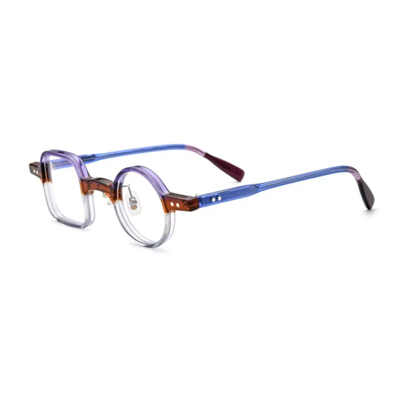 CCspace Unisex Full Rim Irregular Square Round Acetate Eyeglasses 53329