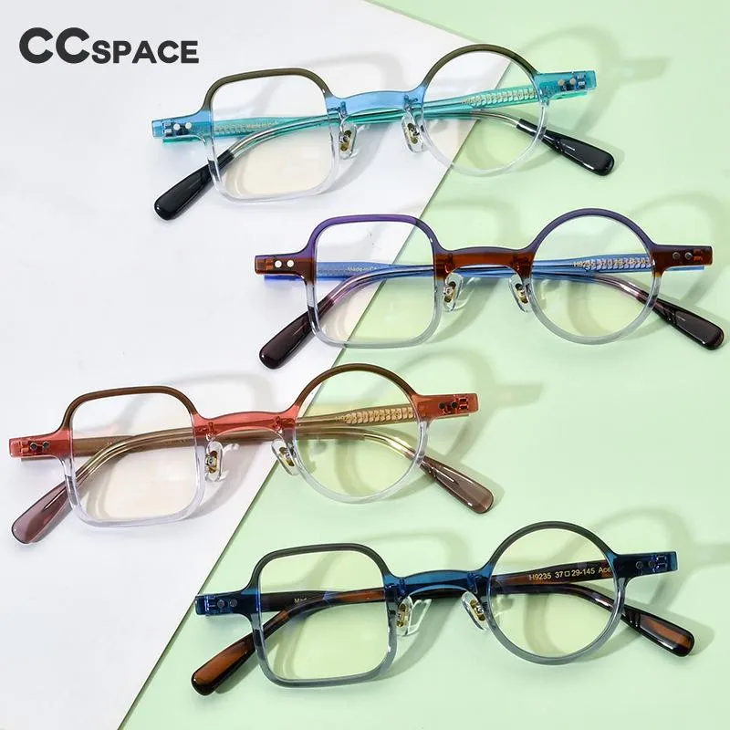 CCspace Unisex Full Rim Irregular Square Round Acetate Eyeglasses 53329