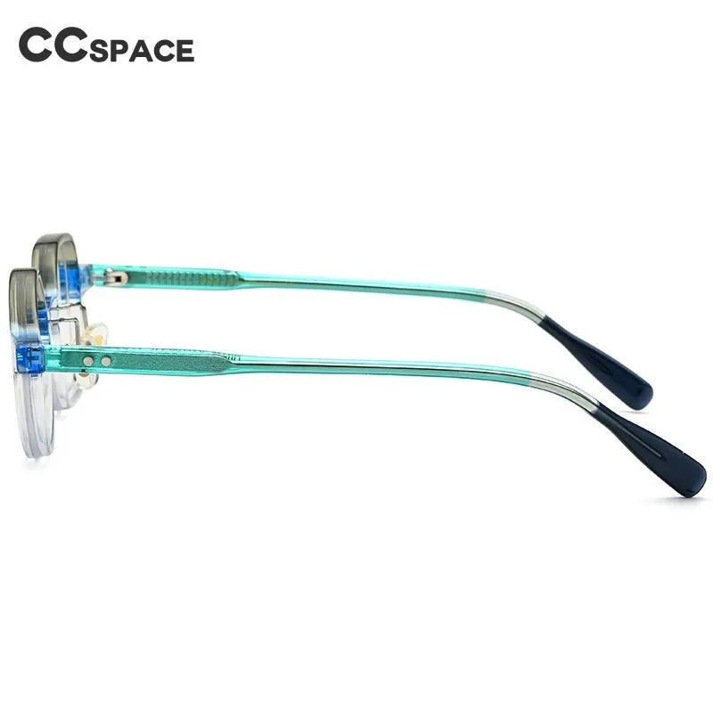 CCspace Unisex Full Rim Irregular Square Round Acetate Eyeglasses 53329