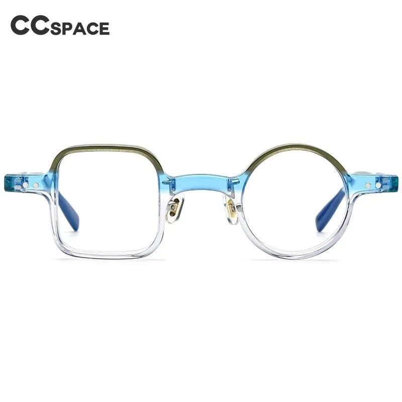 CCspace Unisex Full Rim Irregular Square Round Acetate Eyeglasses 53329