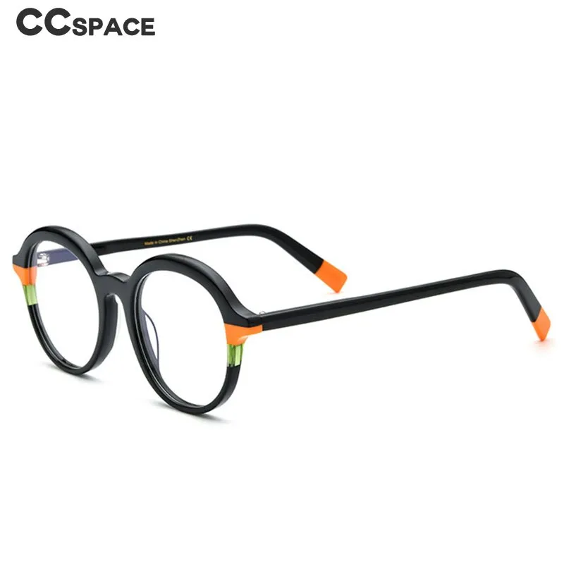 CCspace Unisex Full Rim Large Round Tr 90 Titanium Eyeglasses 53342