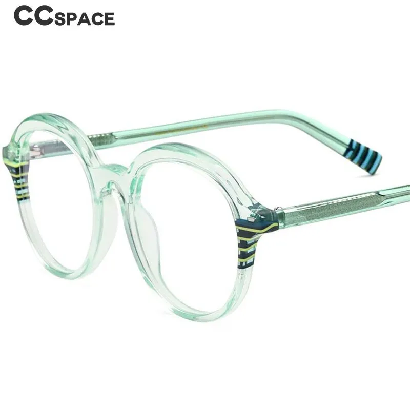 CCspace Unisex Full Rim Large Round Tr 90 Titanium Eyeglasses 53342