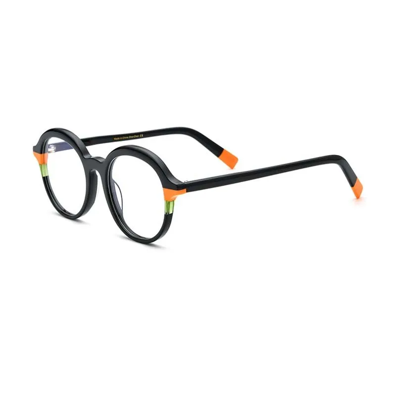 CCspace Unisex Full Rim Large Round Tr 90 Titanium Eyeglasses 53342