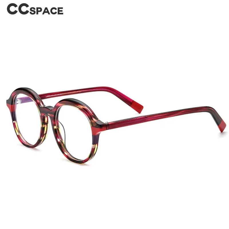 CCspace Unisex Full Rim Large Round Tr 90 Titanium Eyeglasses 53342