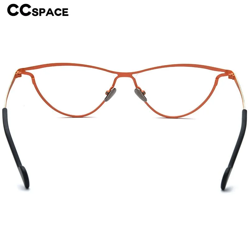 CCspace Unisex Full Rim Oval Cat Eye Titanium Eyeglasses 56127