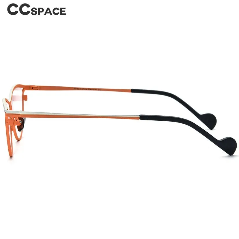 CCspace Unisex Full Rim Oval Cat Eye Titanium Eyeglasses 56127