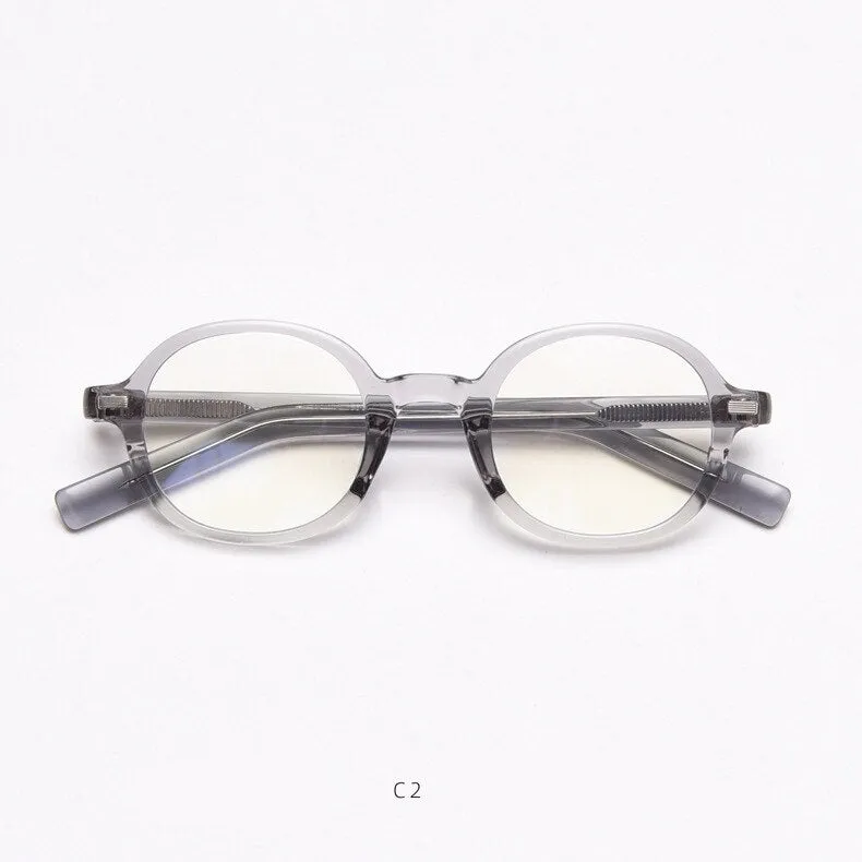 CCspace Unisex Full Rim Oval Tr 90 Titanium Frame Acetate Leg Eyeglasses 49828