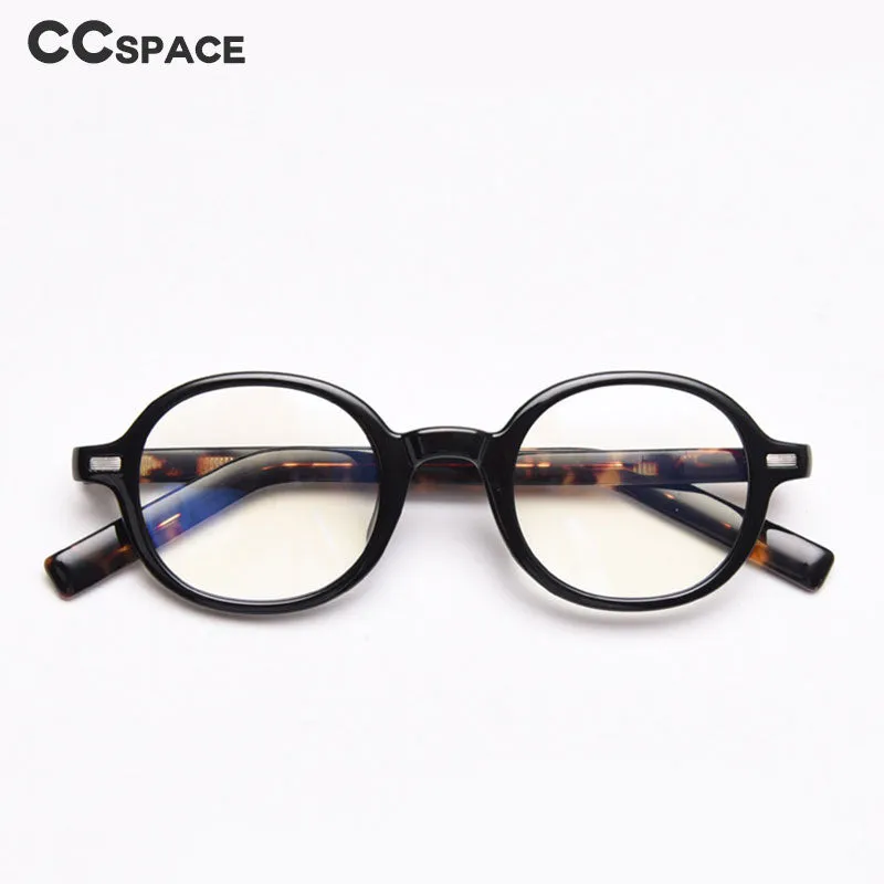 CCspace Unisex Full Rim Oval Tr 90 Titanium Frame Acetate Leg Eyeglasses 49828