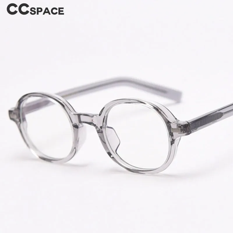 CCspace Unisex Full Rim Oval Tr 90 Titanium Frame Acetate Leg Eyeglasses 49828