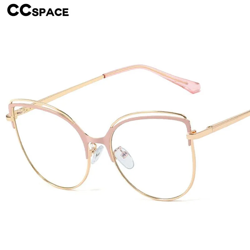 CCspace Unisex Full Rim Oversized Cat Eye Alloy Frame Eyeglasses 48233