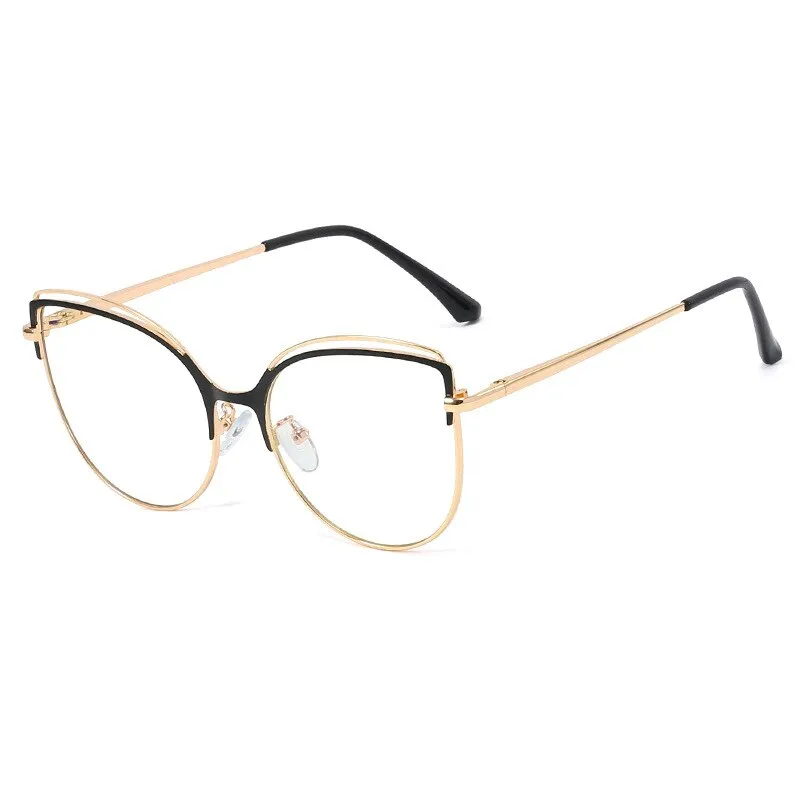 CCspace Unisex Full Rim Oversized Cat Eye Alloy Frame Eyeglasses 48233