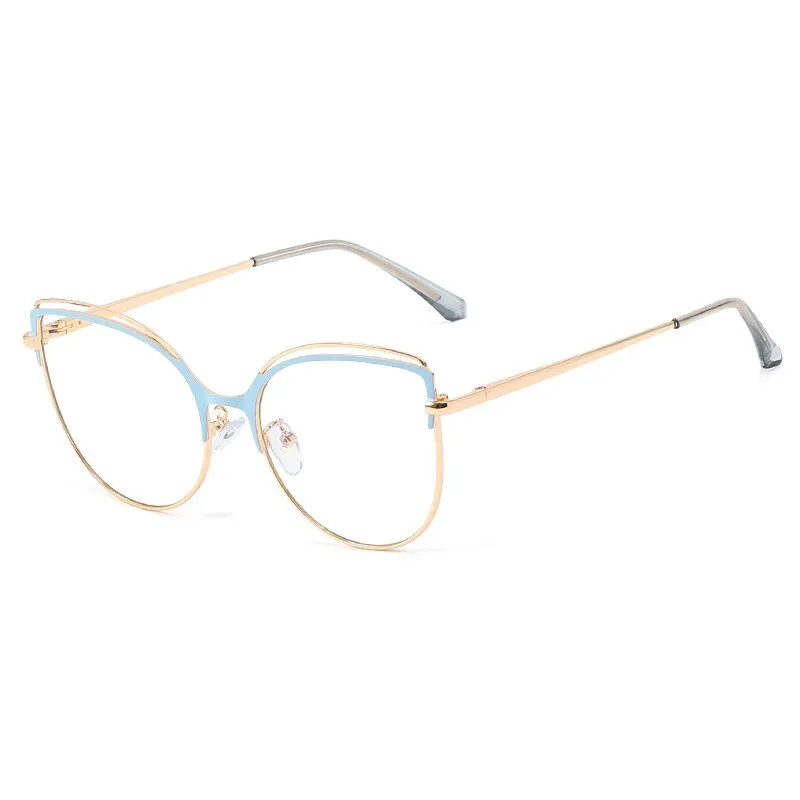 CCspace Unisex Full Rim Oversized Cat Eye Alloy Frame Eyeglasses 48233