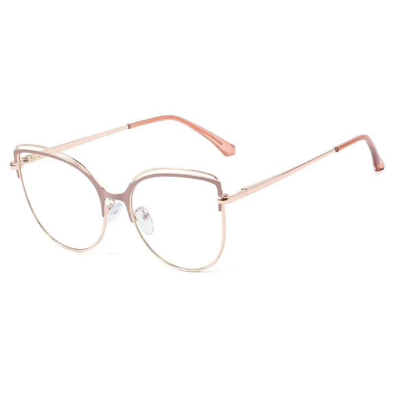 CCspace Unisex Full Rim Oversized Cat Eye Alloy Frame Eyeglasses 48233