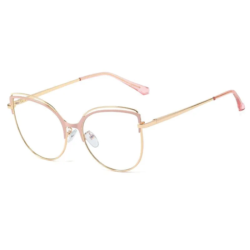 CCspace Unisex Full Rim Oversized Cat Eye Alloy Frame Eyeglasses 48233