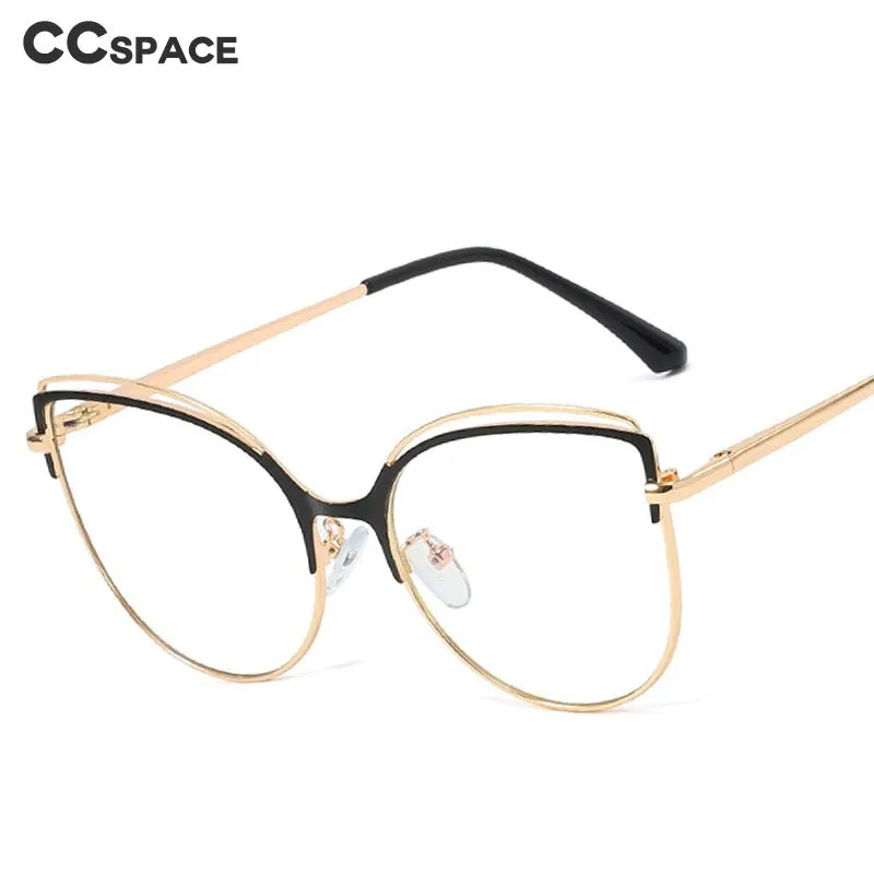 CCspace Unisex Full Rim Oversized Cat Eye Alloy Frame Eyeglasses 48233