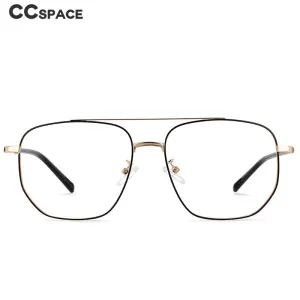 CCspace Unisex Full Rim Oversized Double Bridge Square Alloy Frame Eyeglasses 54596