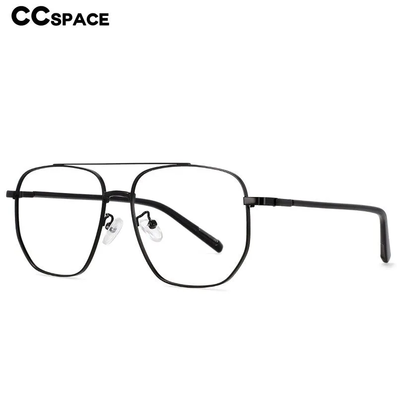 CCspace Unisex Full Rim Oversized Double Bridge Square Alloy Frame Eyeglasses 54596