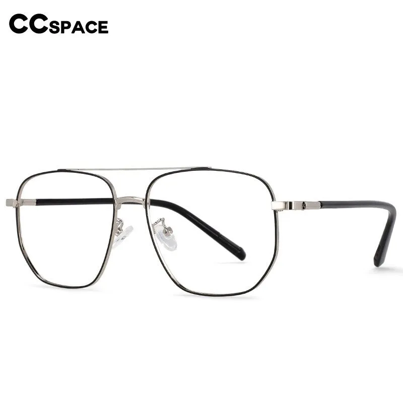 CCspace Unisex Full Rim Oversized Double Bridge Square Alloy Frame Eyeglasses 54596