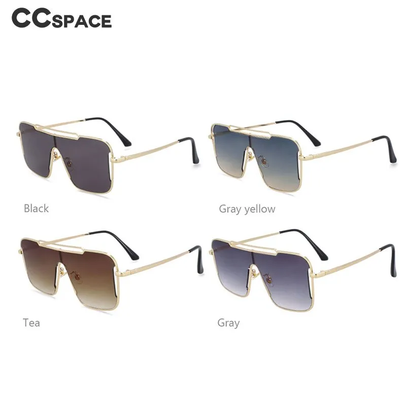 CCspace Unisex Full Rim Oversized Square Alloy One Lens Frame Sunglasses 54022