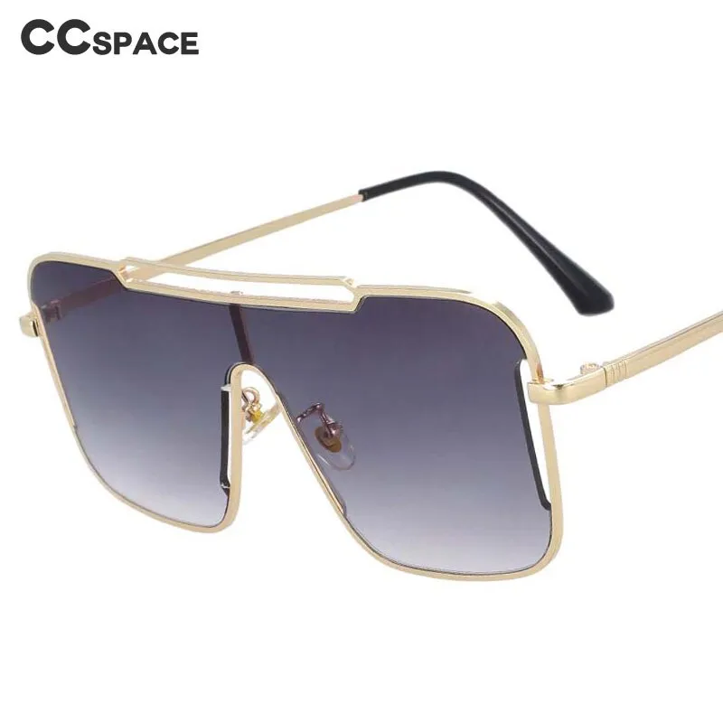 CCspace Unisex Full Rim Oversized Square Alloy One Lens Frame Sunglasses 54022