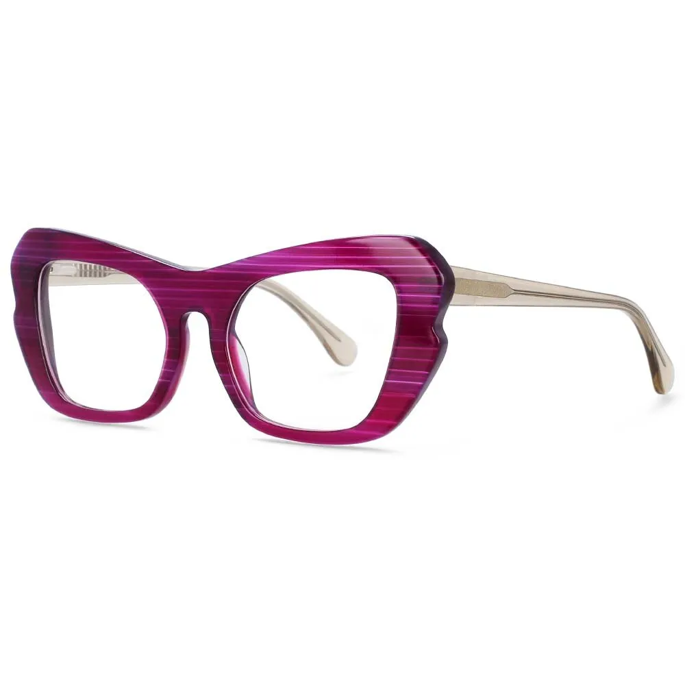 CCspace Unisex Full Rim Oversized Square Cat Eye Acetate Frame Eyeglasses 54059