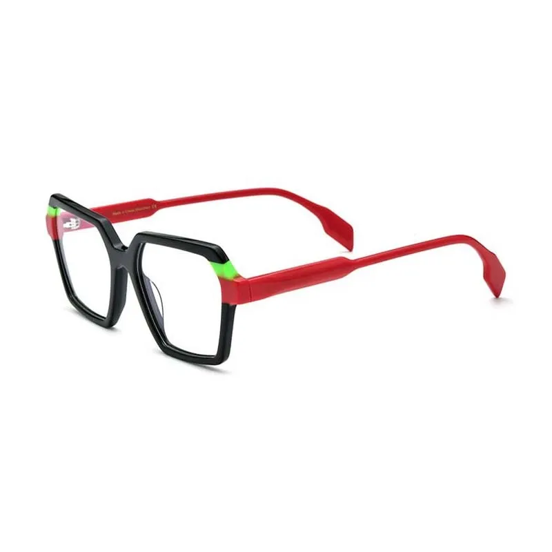 CCspace Unisex Full Rim Polygon Square Acetate Eyeglasses 55052