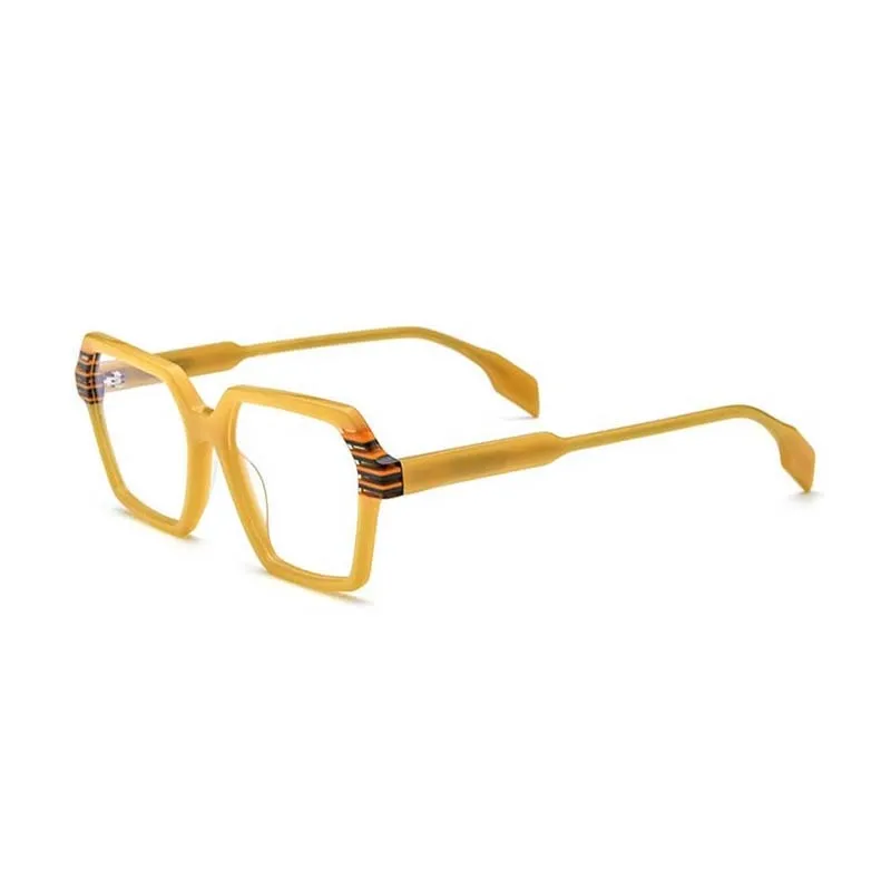 CCspace Unisex Full Rim Polygon Square Acetate Eyeglasses 55052