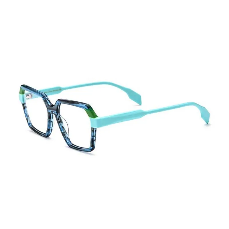 CCspace Unisex Full Rim Polygon Square Acetate Eyeglasses 55052