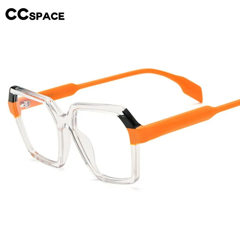 CCspace Unisex Full Rim Polygon Square Acetate Eyeglasses 55052