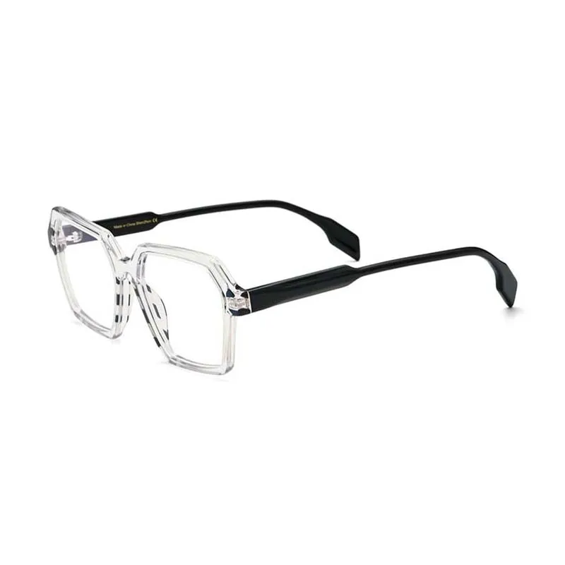 CCspace Unisex Full Rim Polygon Square Acetate Eyeglasses 55052