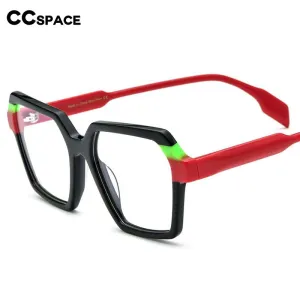 CCspace Unisex Full Rim Polygon Square Acetate Eyeglasses 55052