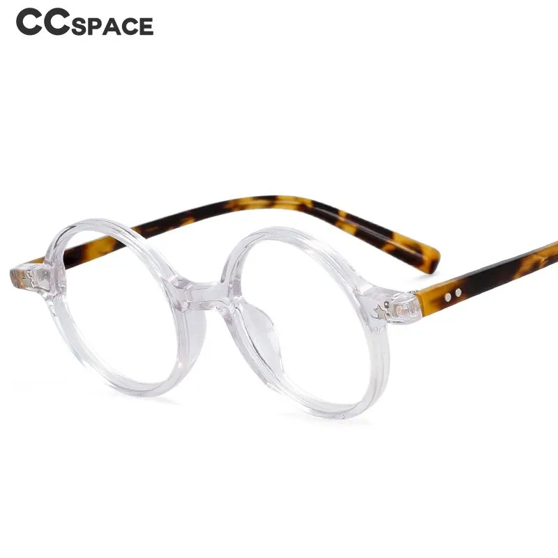 CCspace Unisex Full Rim Round Acetate Frame Eyeglasses 49424