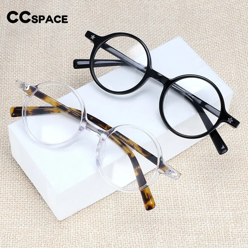 CCspace Unisex Full Rim Round Acetate Frame Eyeglasses 49424