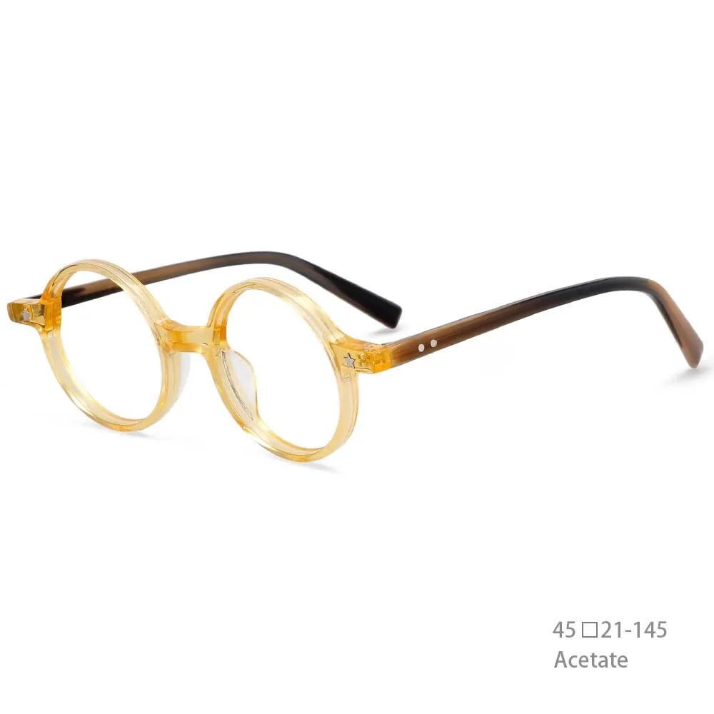 CCspace Unisex Full Rim Round Acetate Frame Eyeglasses 49424