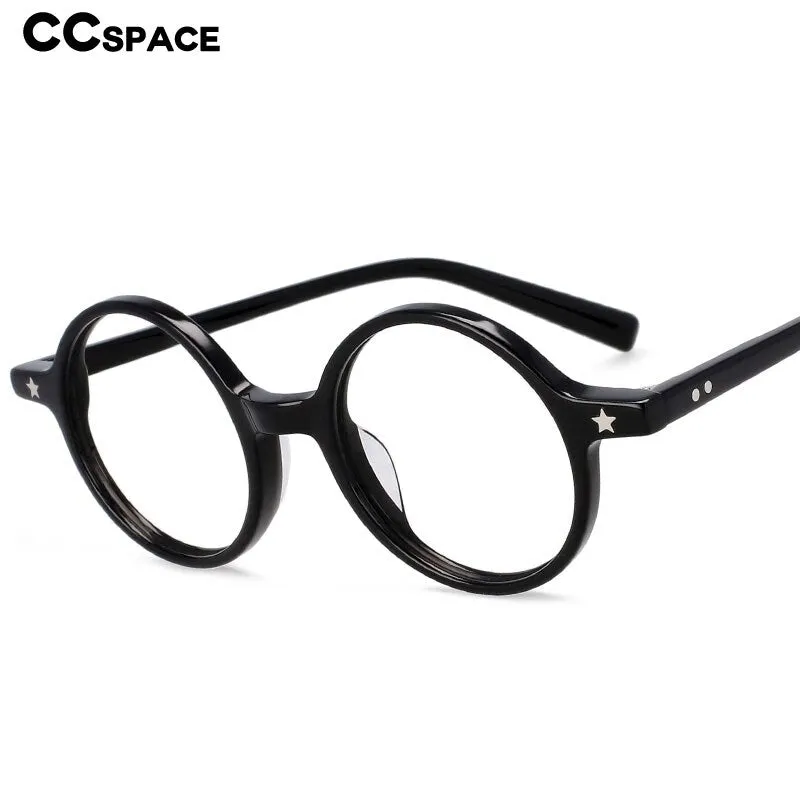 CCspace Unisex Full Rim Round Acetate Frame Eyeglasses 49424