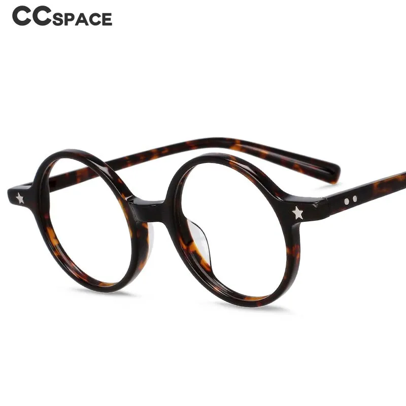 CCspace Unisex Full Rim Round Acetate Frame Eyeglasses 49424