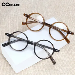 CCspace Unisex Full Rim Round Acetate Frame Eyeglasses 49424