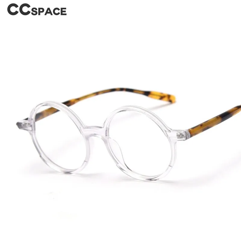 CCspace Unisex Full Rim Round Acetate Frame Eyeglasses 49852