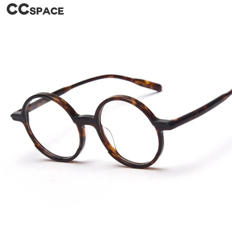 CCspace Unisex Full Rim Round Acetate Frame Eyeglasses 49852