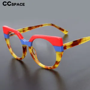 CCspace Unisex Full Rim Round Cat Eye Acetate Eyeglasses 55272