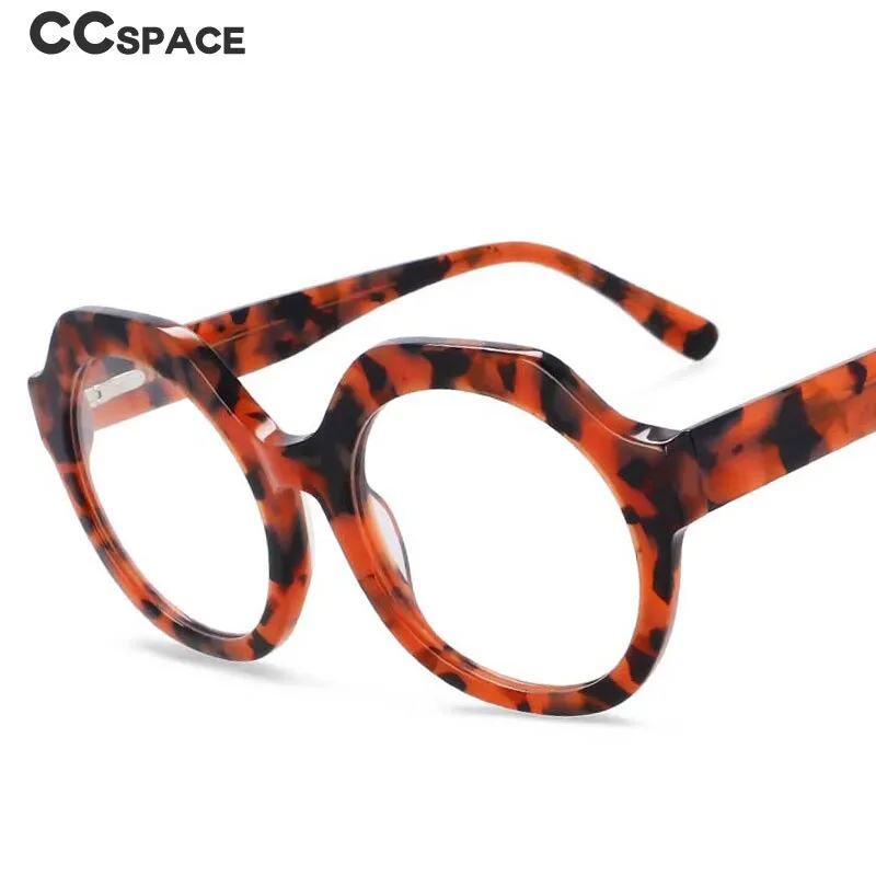 CCspace Unisex Full Rim Round Cat Eye Acetate Frame Eyeglasses 54058