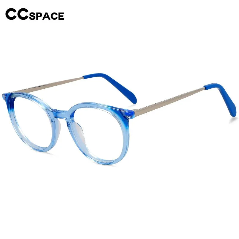 CCspace Unisex Full Rim Small Round Acetate Eyeglasses 55912