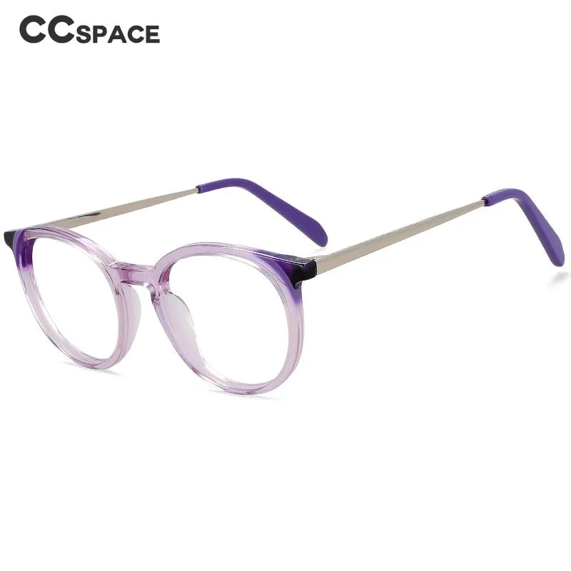 CCspace Unisex Full Rim Small Round Acetate Eyeglasses 55912