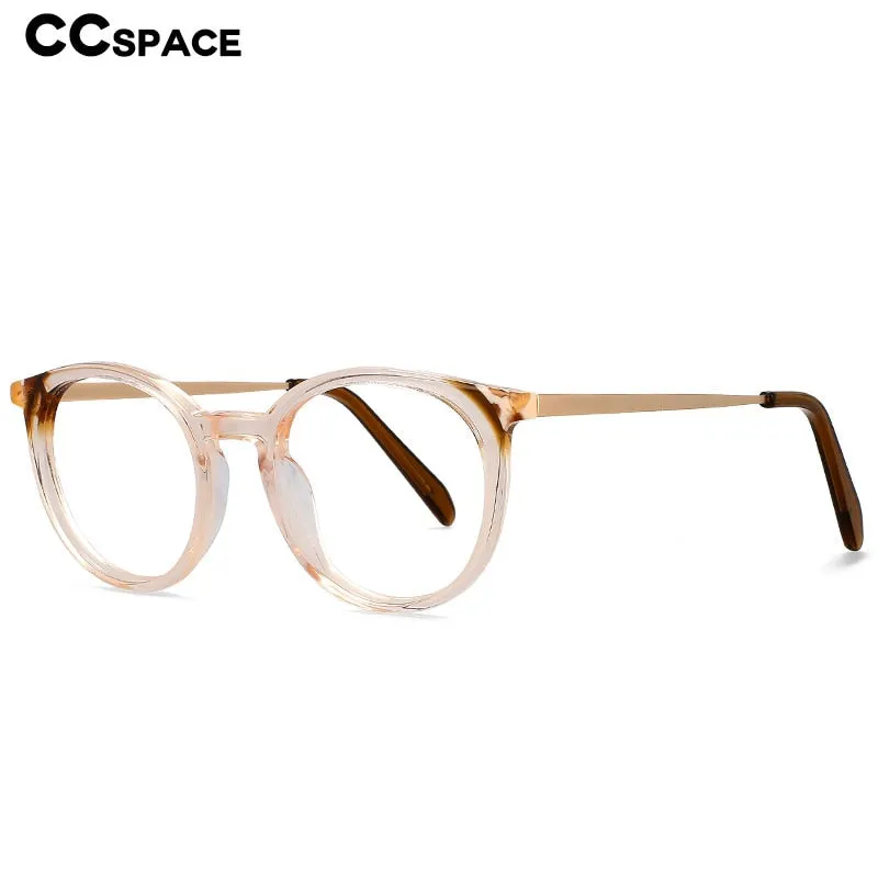 CCspace Unisex Full Rim Small Round Acetate Eyeglasses 55912