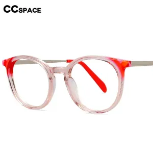 CCspace Unisex Full Rim Small Round Acetate Eyeglasses 55912