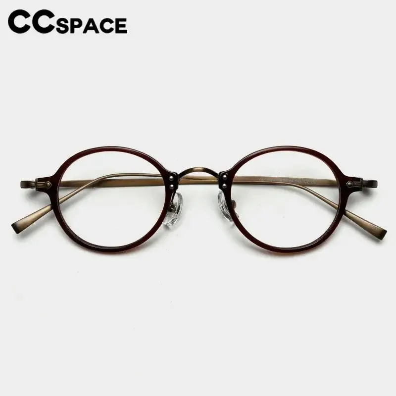 CCspace Unisex Full Rim Small Round Acetate Eyeglasses 57268